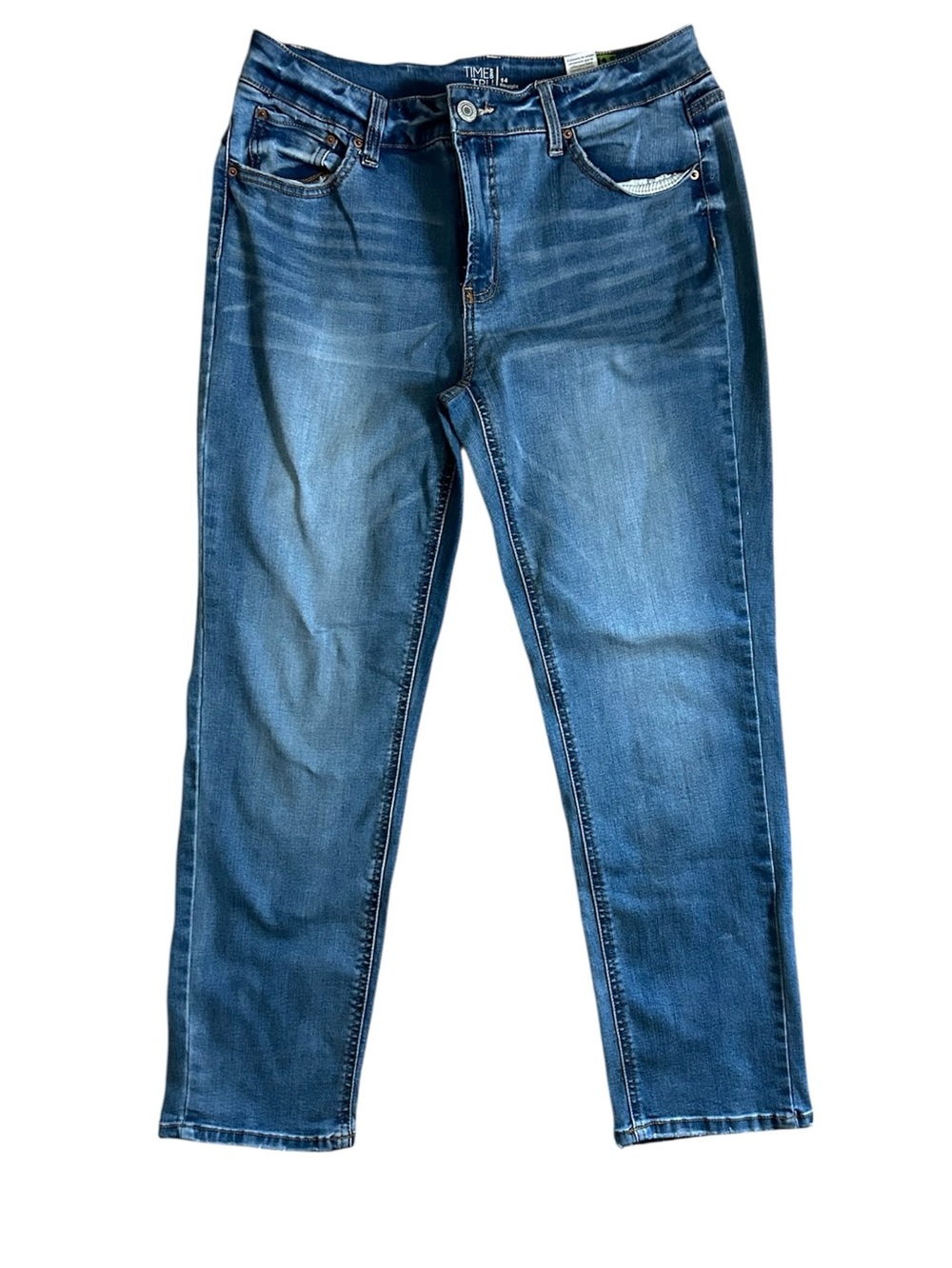 Time and Tru Straight Jeans Size 14 Medium Blue Wash